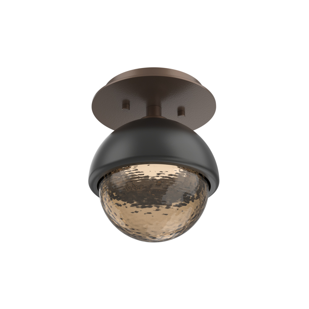 Cabochon Flush Mount Wall Sconce Burnished Bronze