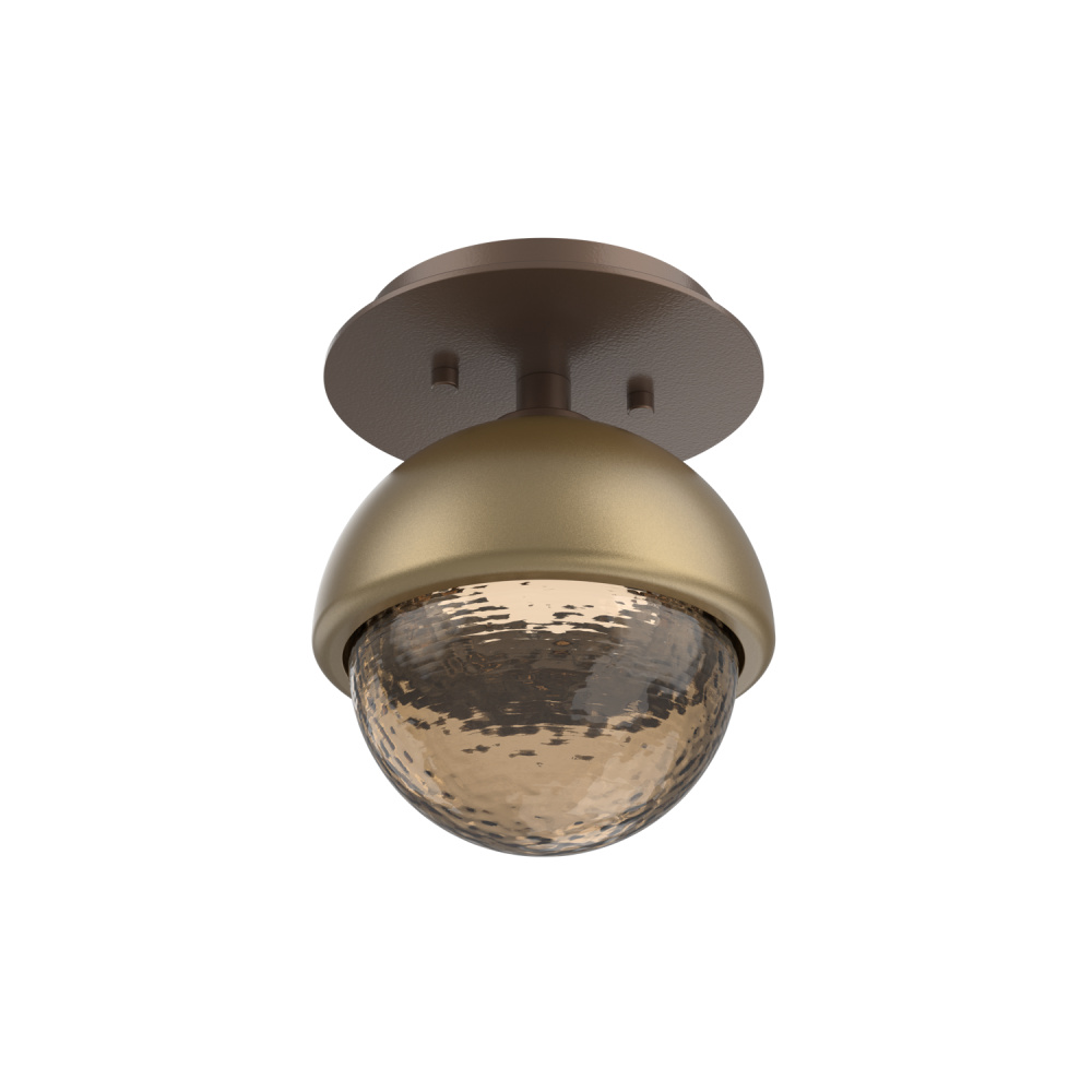 Cabochon Flush Mount Wall Sconce Burnished Bronze