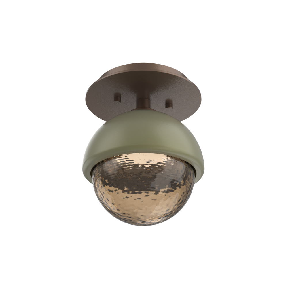 Cabochon Flush Mount Wall Sconce Burnished Bronze