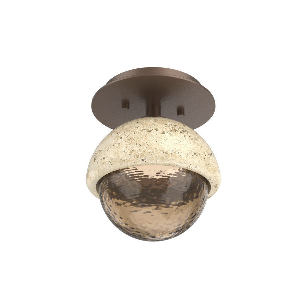 Cabochon Flush Mount Wall Sconce Burnished Bronze