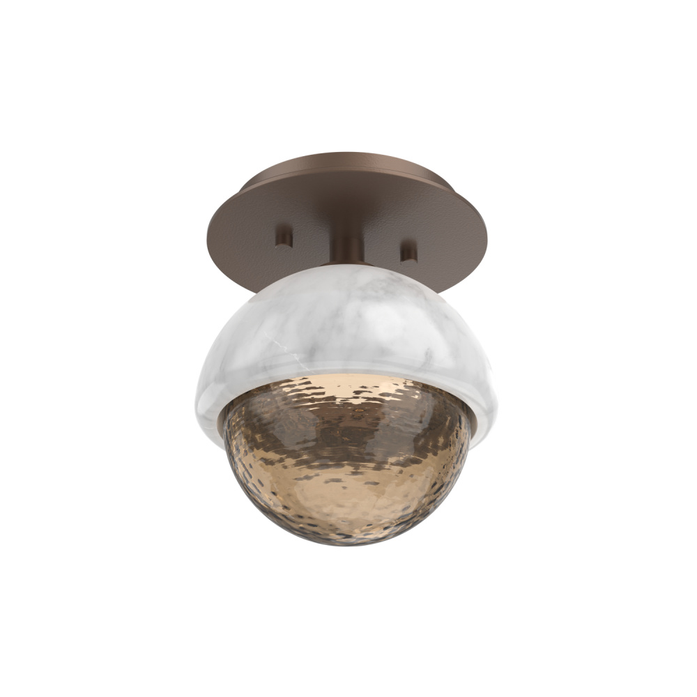 Cabochon Flush Mount Wall Sconce Burnished Bronze