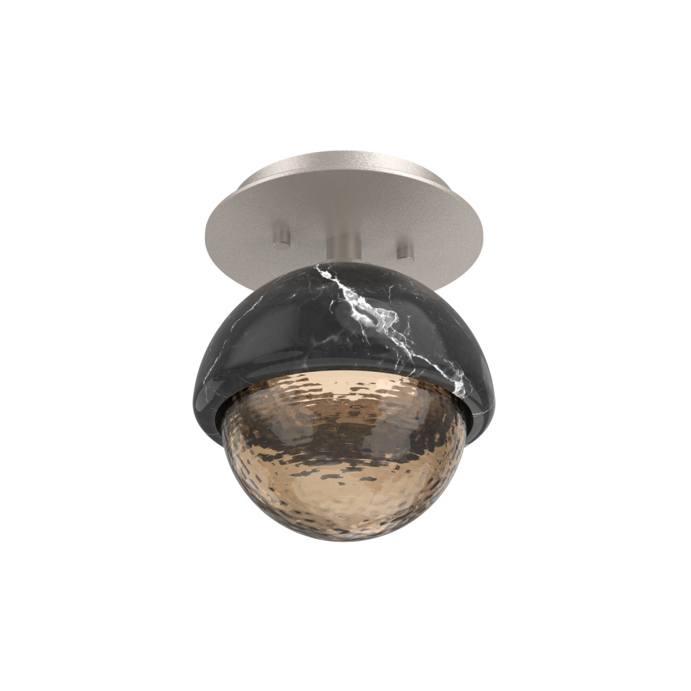 Cabochon Flush Mount Wall Sconce Beige Silver