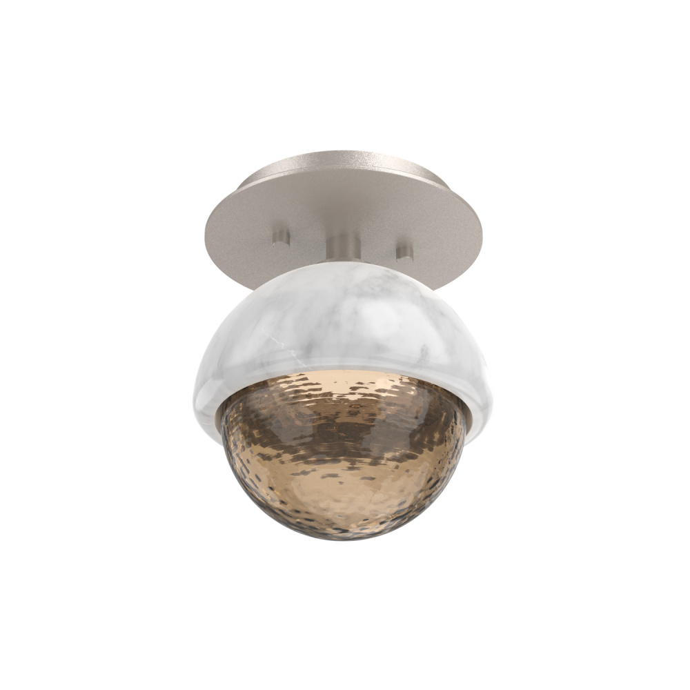 Cabochon Flush Mount Wall Sconce Beige Silver