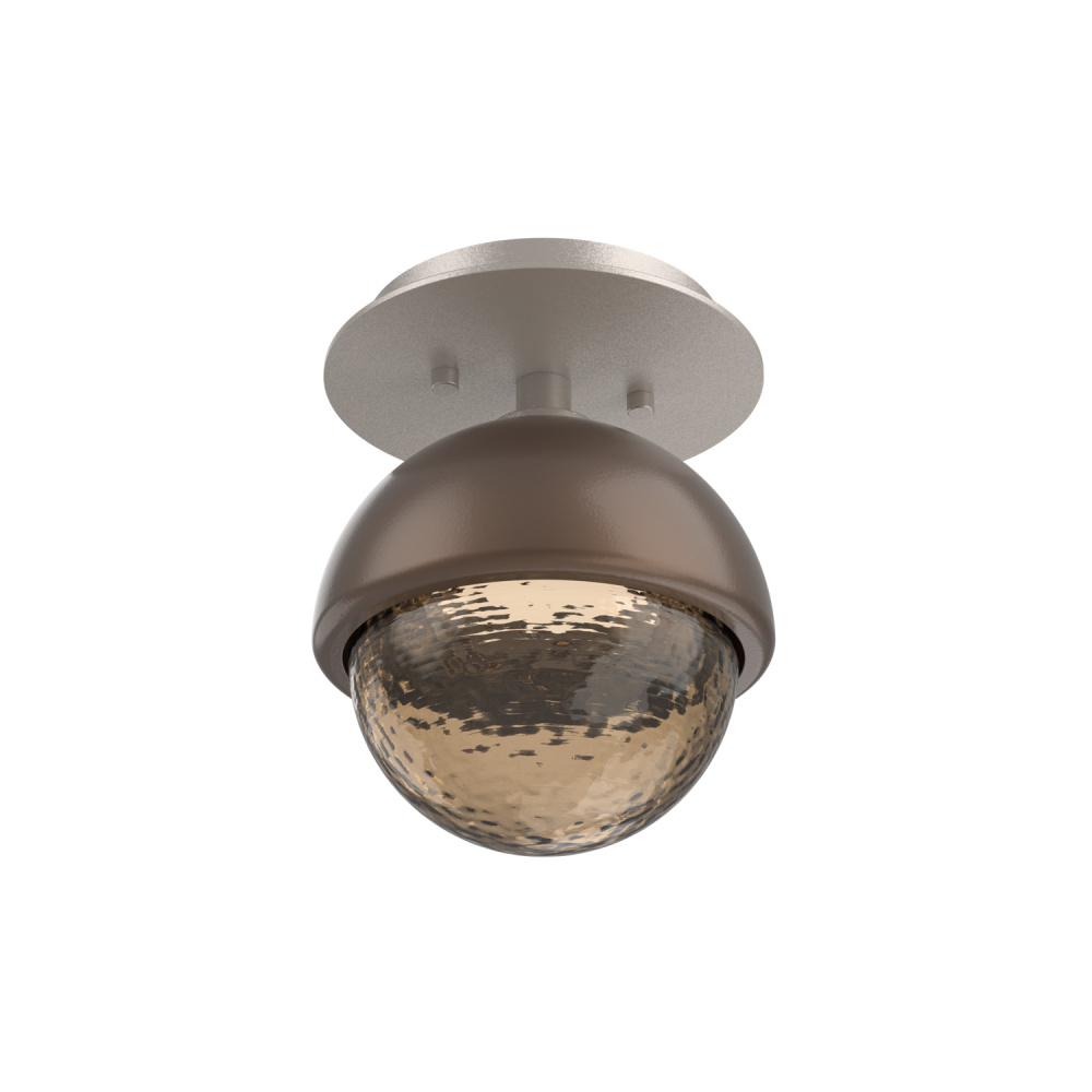 Cabochon Flush Mount Wall Sconce Beige Silver