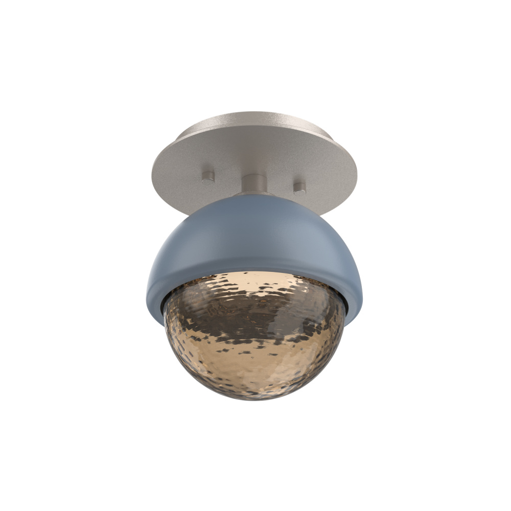 Cabochon Flush Mount Wall Sconce Beige Silver