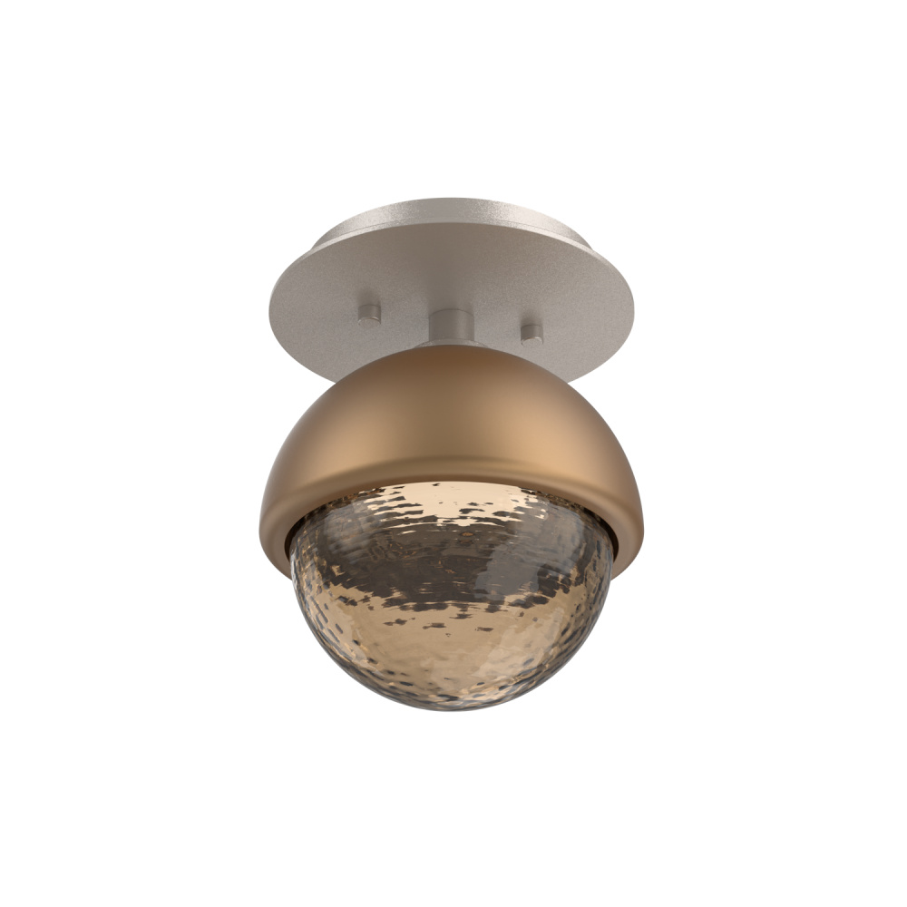 Cabochon Flush Mount Wall Sconce Beige Silver