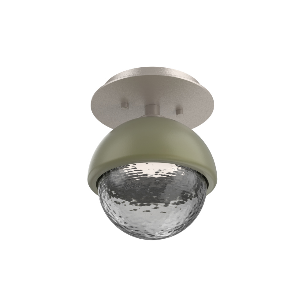 Cabochon Flush Mount Wall Sconce Beige Silver