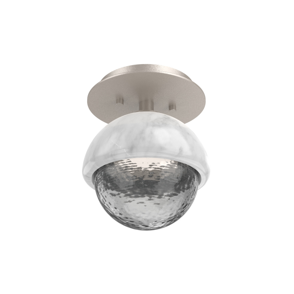 Cabochon Flush Mount Wall Sconce Beige Silver