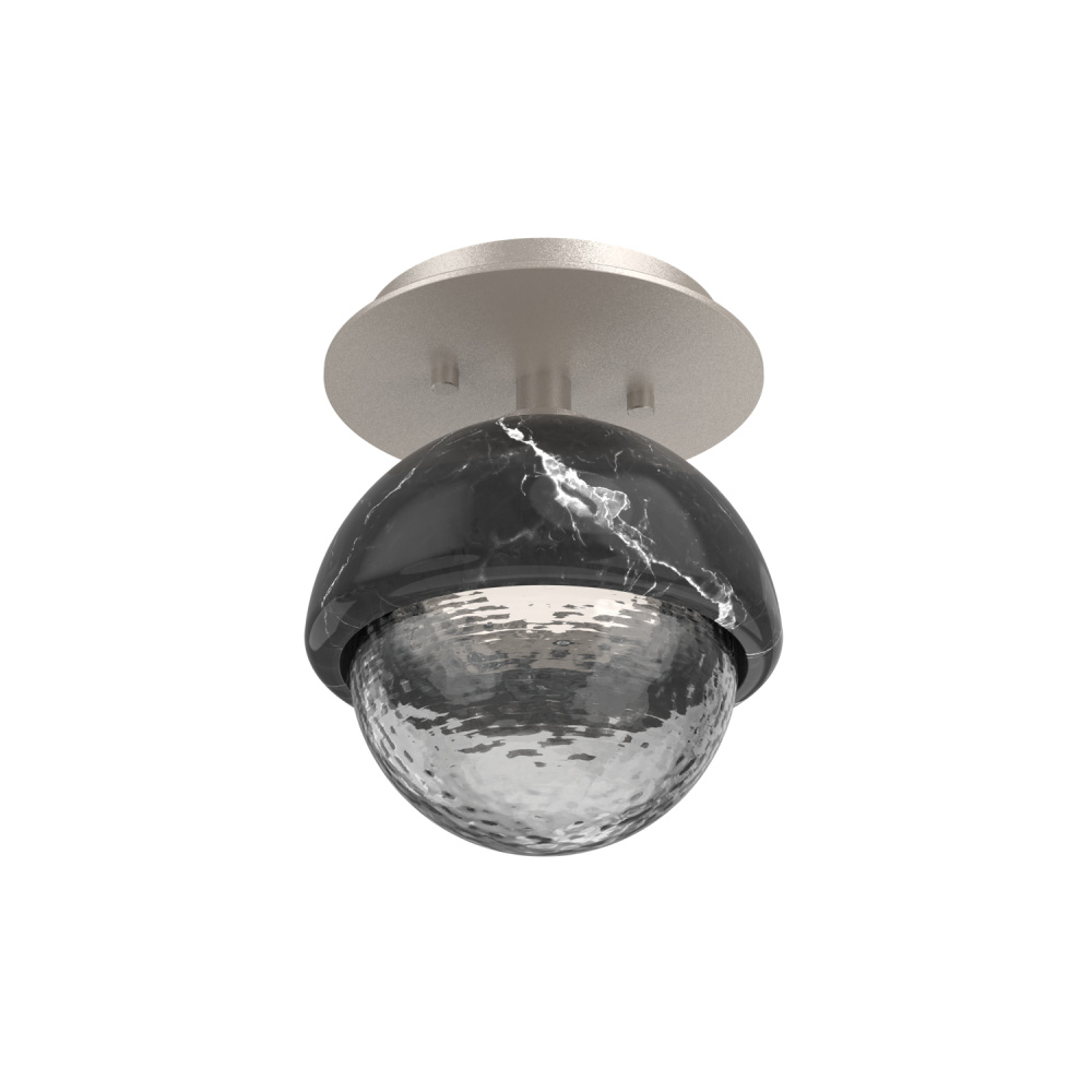 Cabochon Flush Mount Wall Sconce Beige Silver