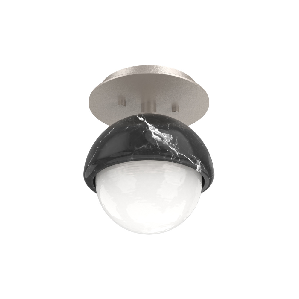 Cabochon Flush Mount Wall Sconce Beige Silver