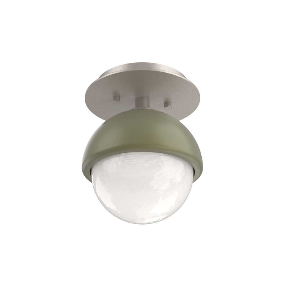 Cabochon Flush Mount Wall Sconce Beige Silver