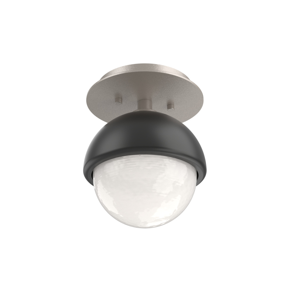 Cabochon Flush Mount Wall Sconce Beige Silver