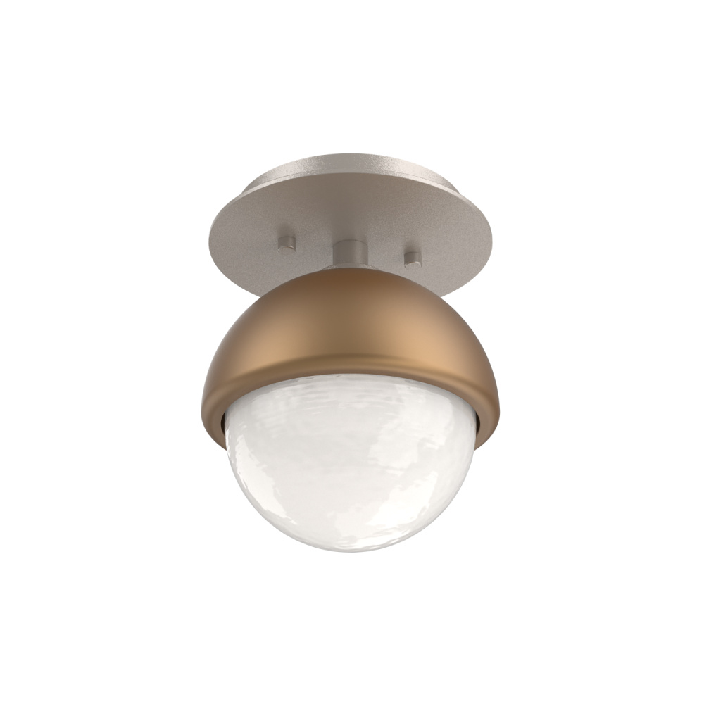 Cabochon Flush Mount Wall Sconce Beige Silver