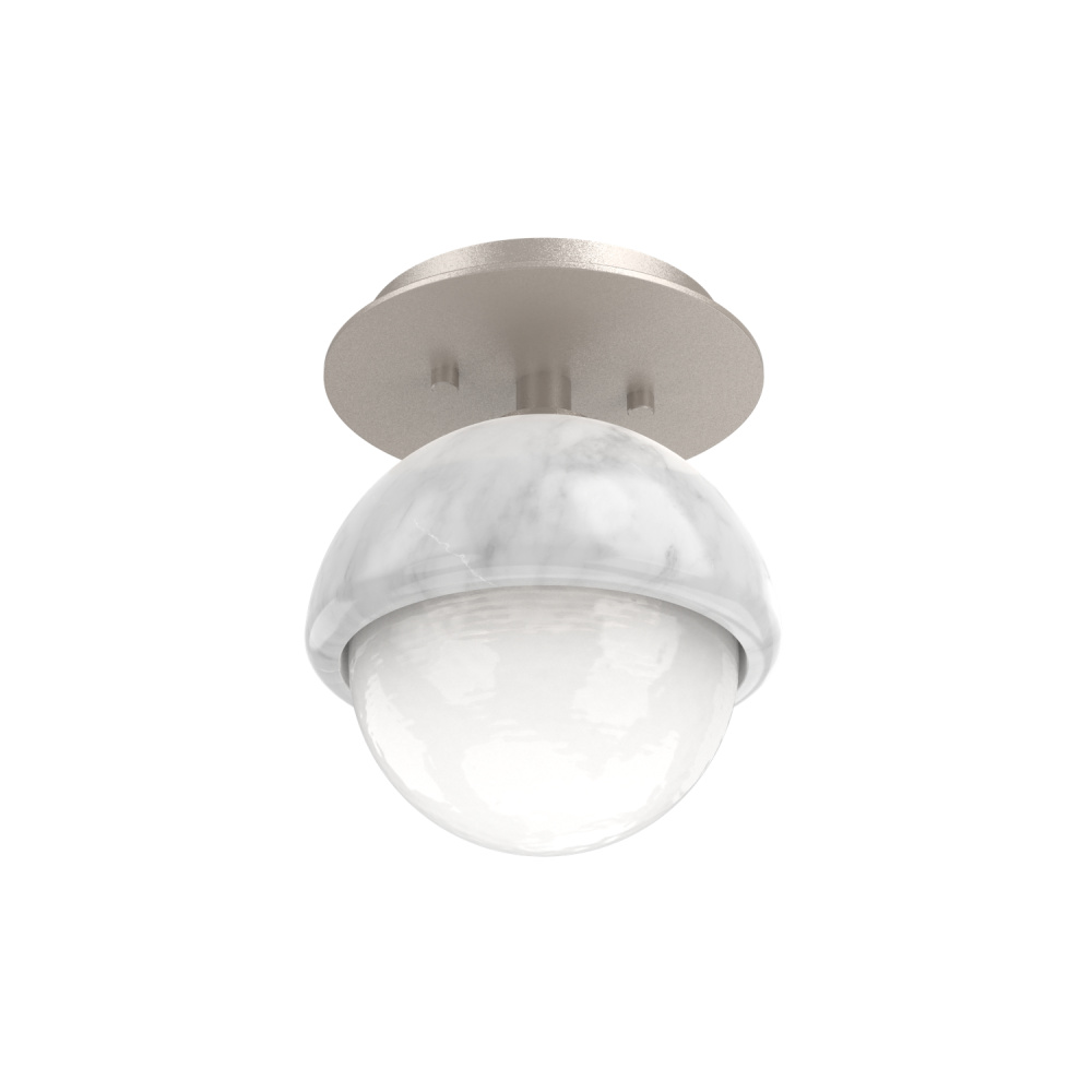Cabochon Flush Mount Wall Sconce Beige Silver