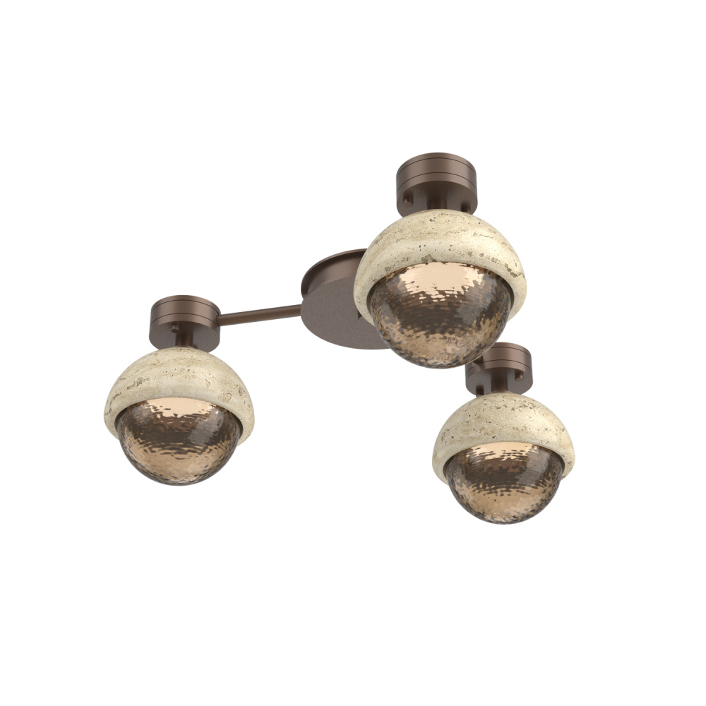 Cabochon Flush Mount Wall Sconce Burnished Bronze