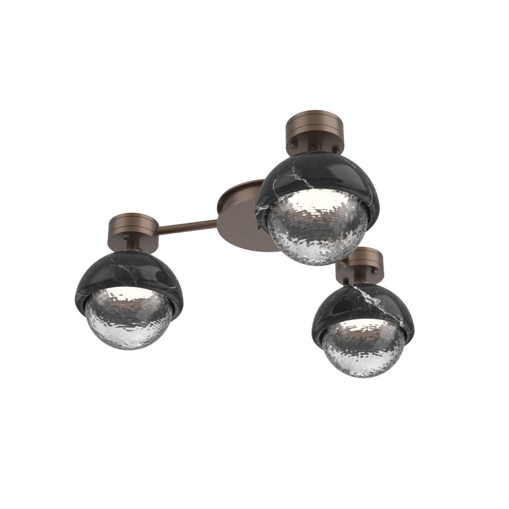 Cabochon Flush Mount Wall Sconce Burnished Bronze