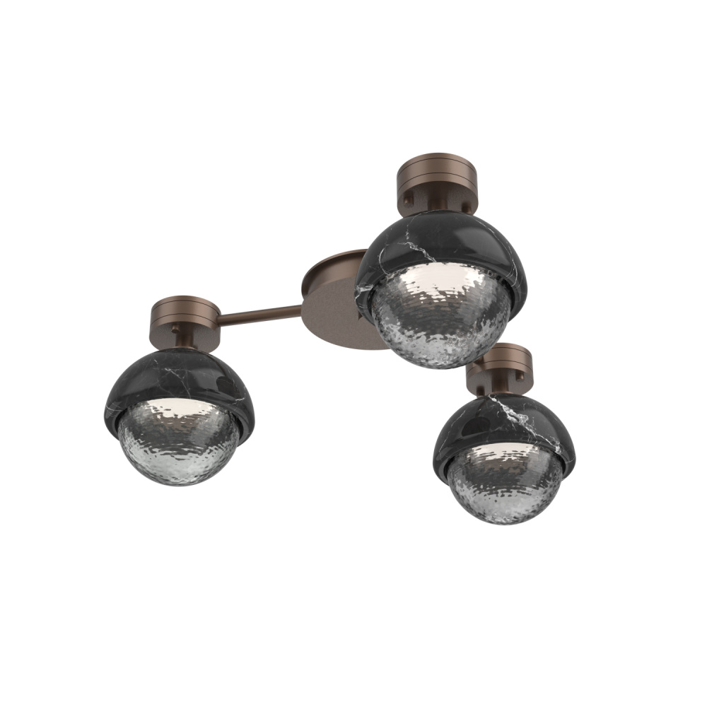 Cabochon Flush Mount Wall Sconce Burnished Bronze