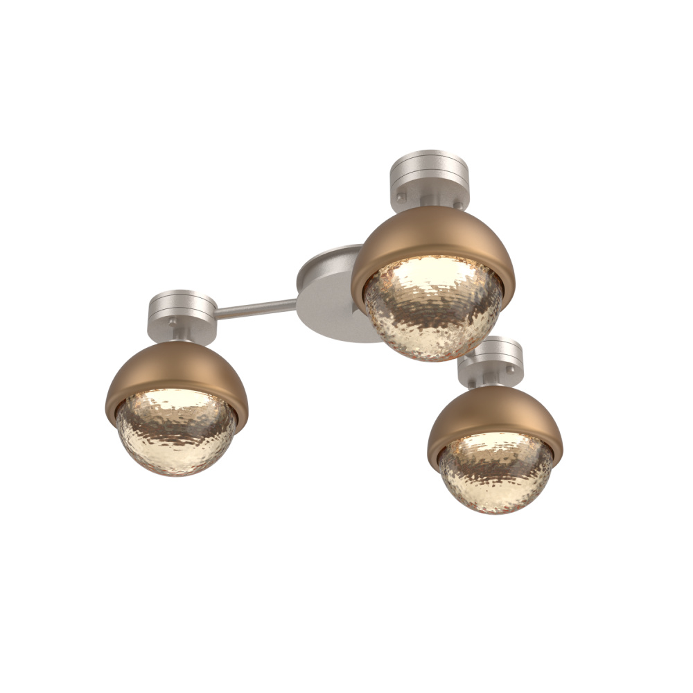 Cabochon Flush Mount Wall Sconce Beige Silver