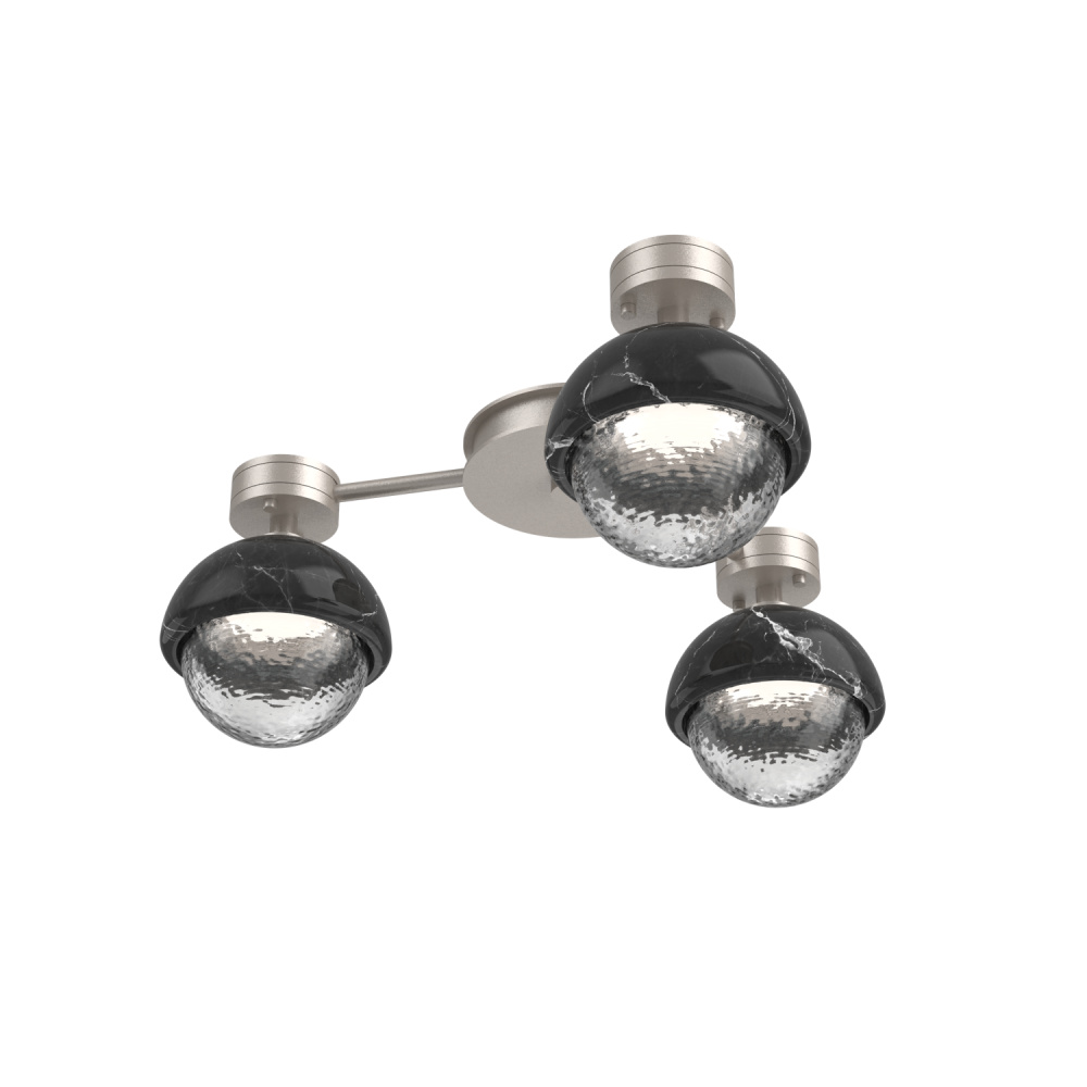 Cabochon Flush Mount Wall Sconce Beige Silver