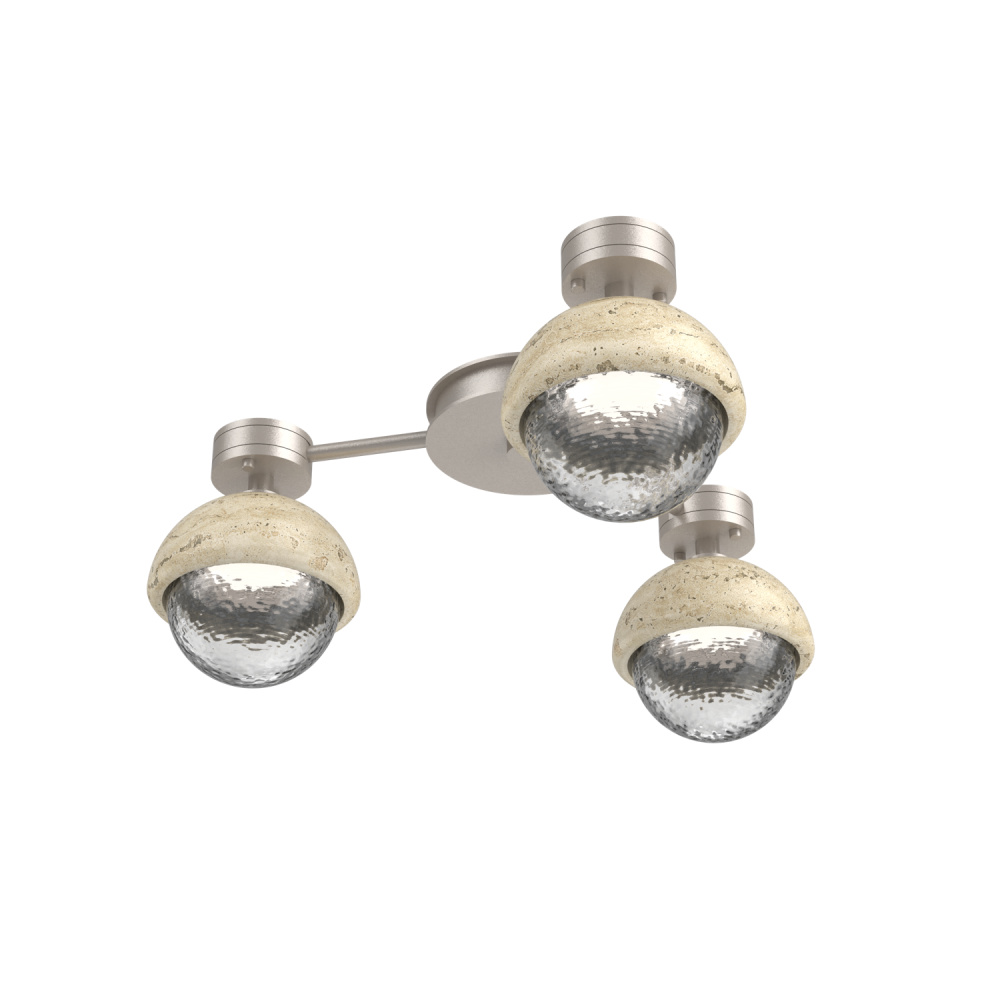 Cabochon Flush Mount Wall Sconce Beige Silver