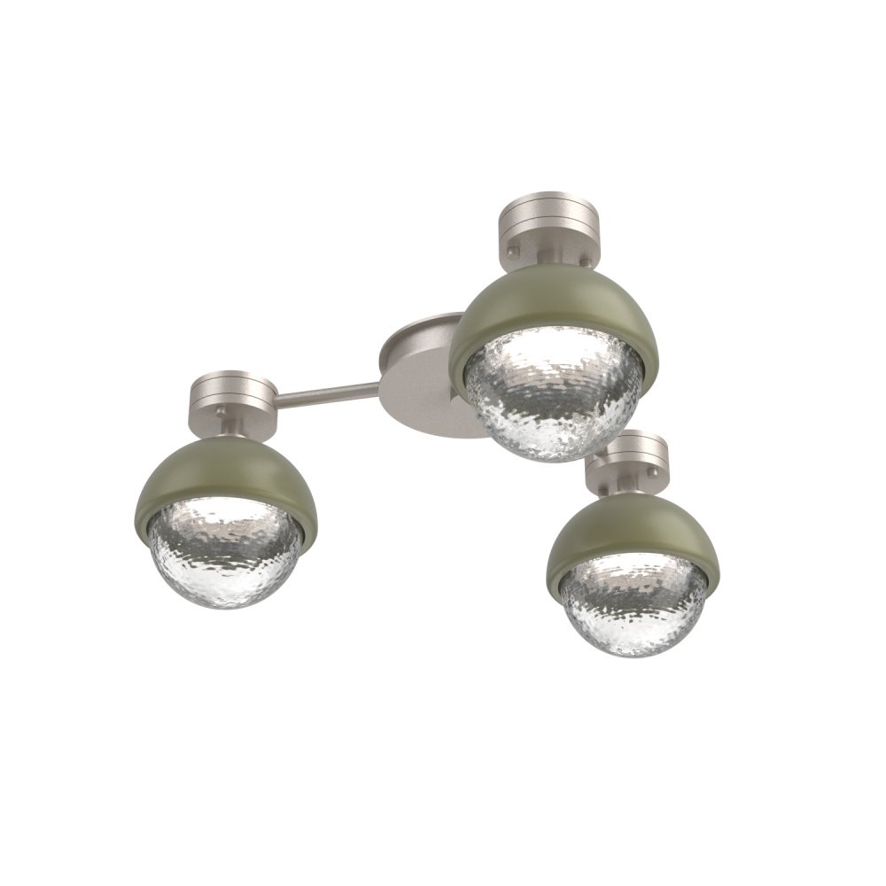 Cabochon Flush Mount Wall Sconce Beige Silver