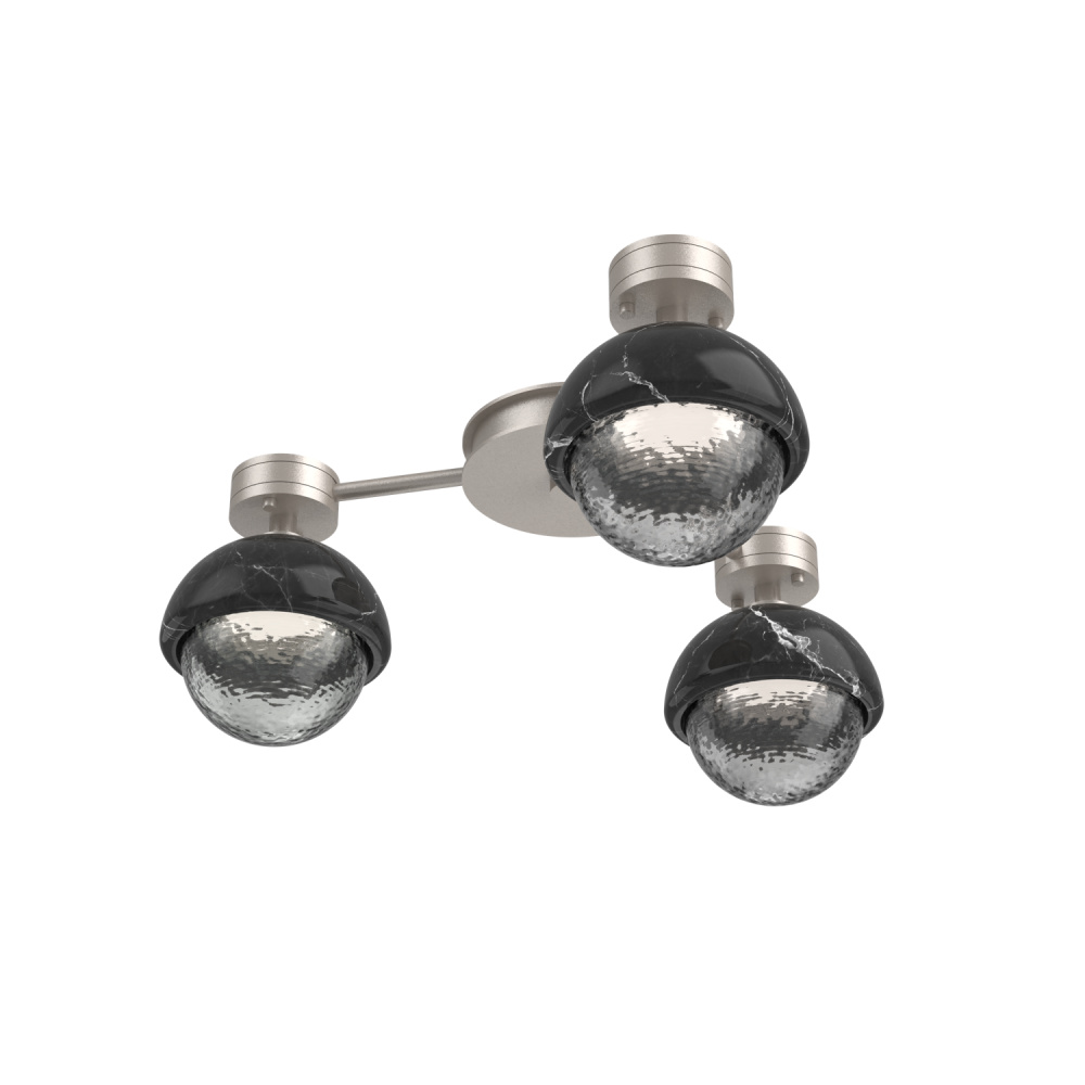 Cabochon Flush Mount Wall Sconce Beige Silver