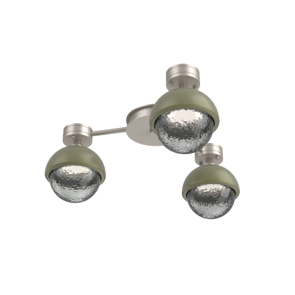 Cabochon Flush Mount Wall Sconce Beige Silver
