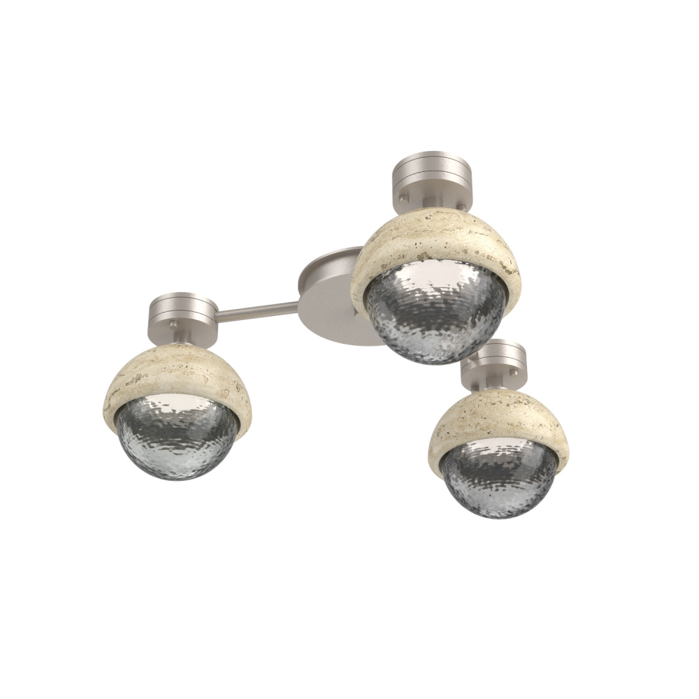 Cabochon Flush Mount Wall Sconce Beige Silver
