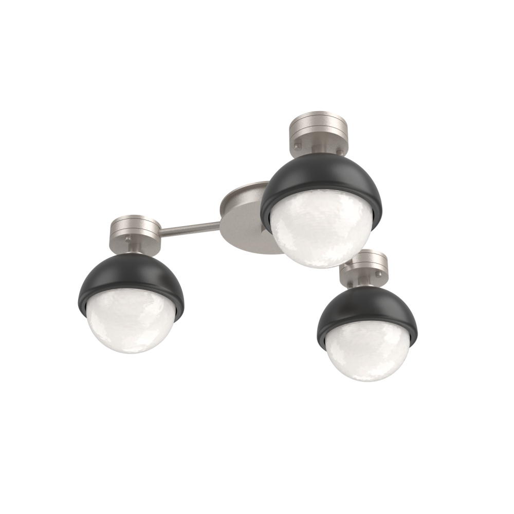 Cabochon Flush Mount Wall Sconce Beige Silver