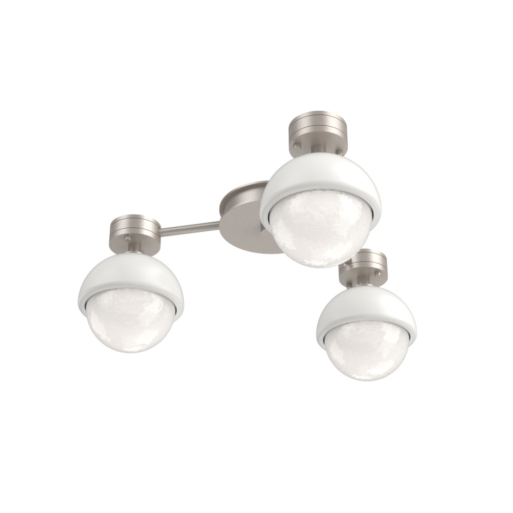 Cabochon Flush Mount Wall Sconce Beige Silver
