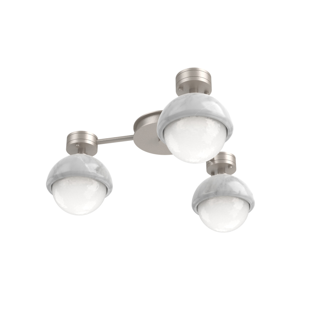 Cabochon Flush Mount Wall Sconce Beige Silver