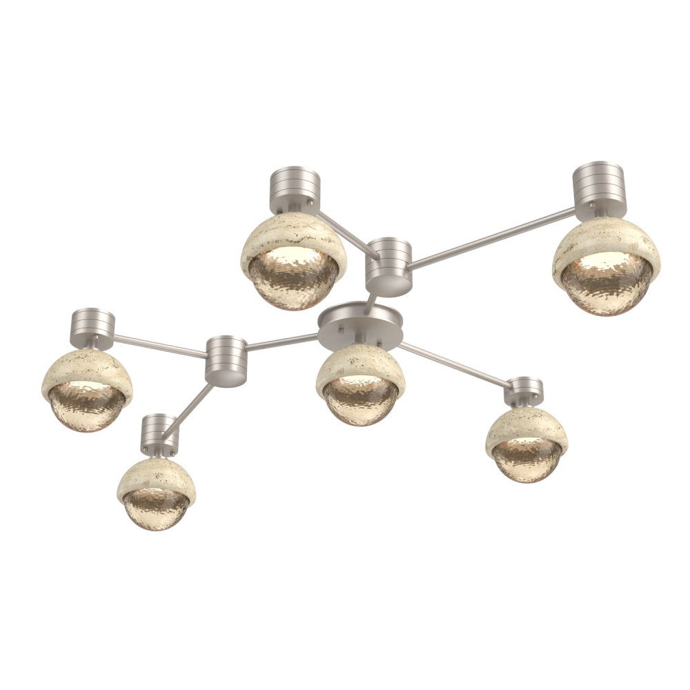 Cabochon Flush Mount Wall Sconce Beige Silver