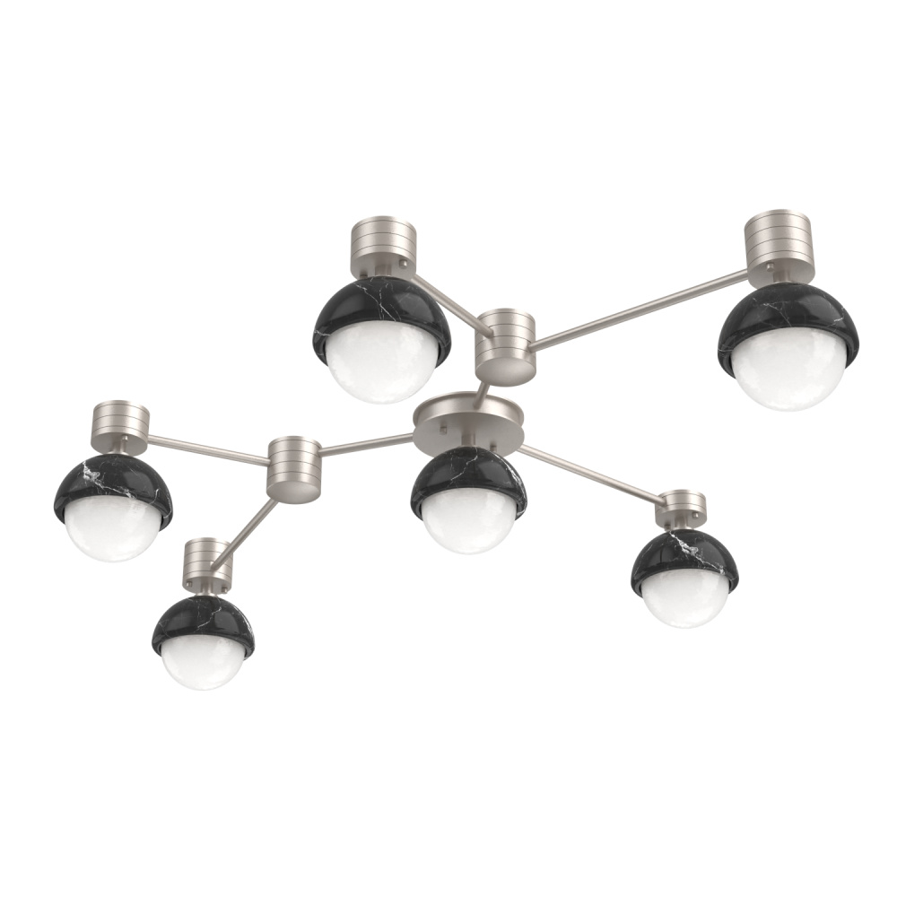 Cabochon Flush Mount Wall Sconce Beige Silver