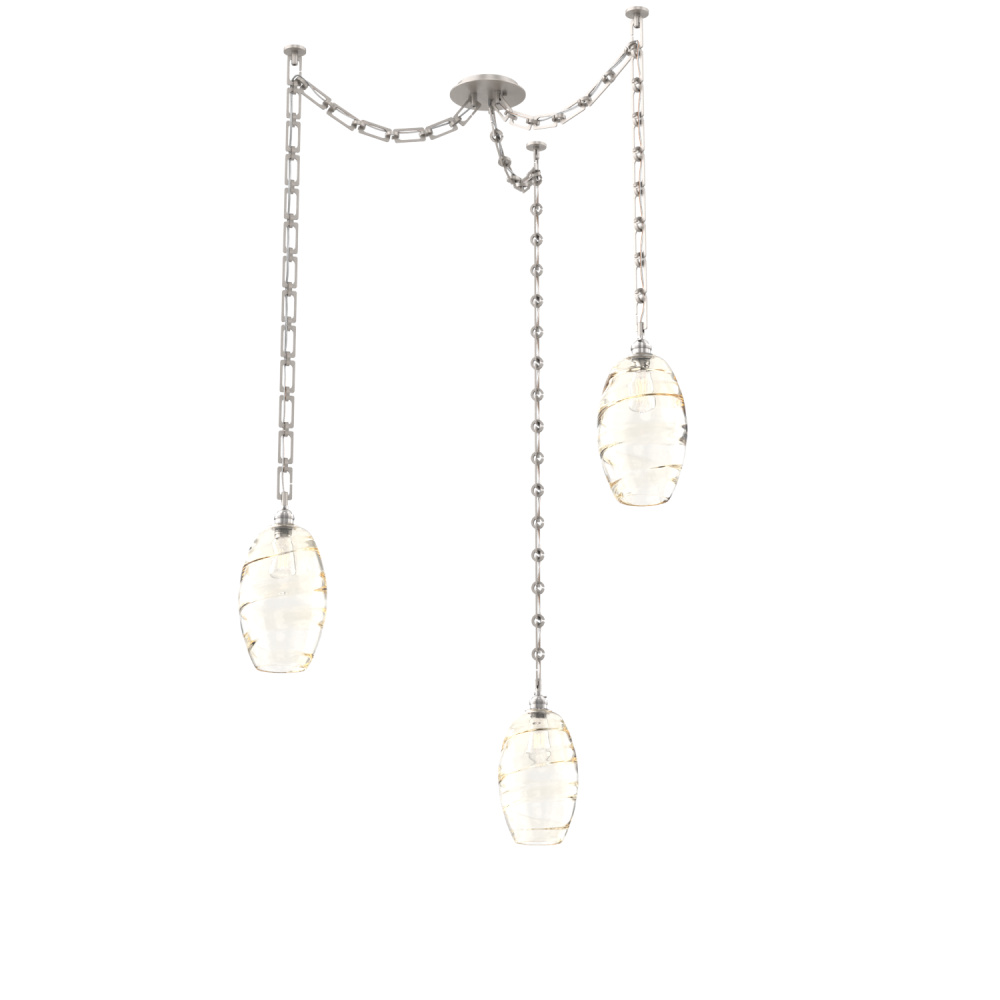 Ellisse Multi Light Pendant Multi Port Canopy Beige Silver