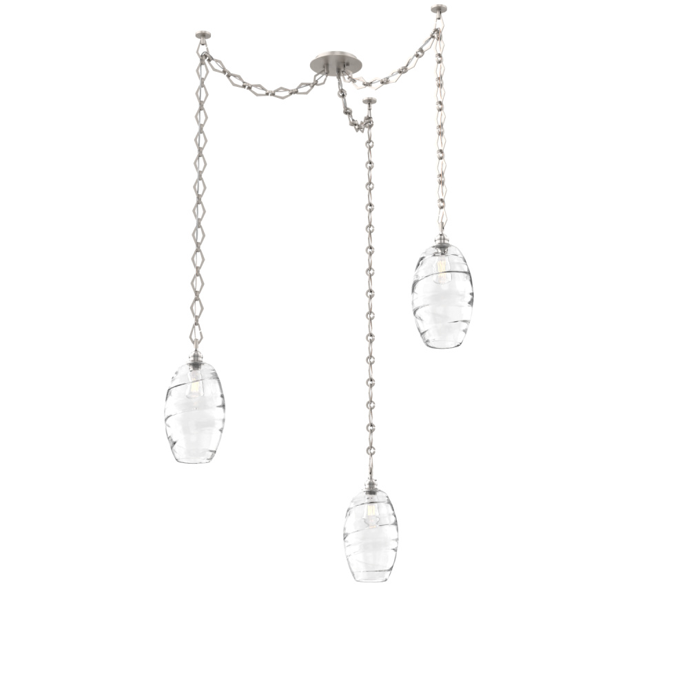 Ellisse Multi Light Pendant Multi Port Canopy Beige Silver