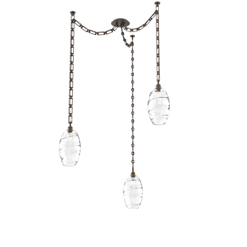 Ellisse Multi Light Pendant Multi Port Canopy Flat Bronze
