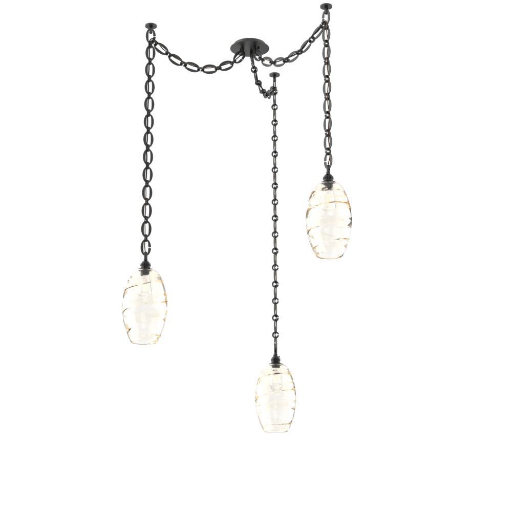 Ellisse Multi Light Pendant Multi Port Canopy Matte Black