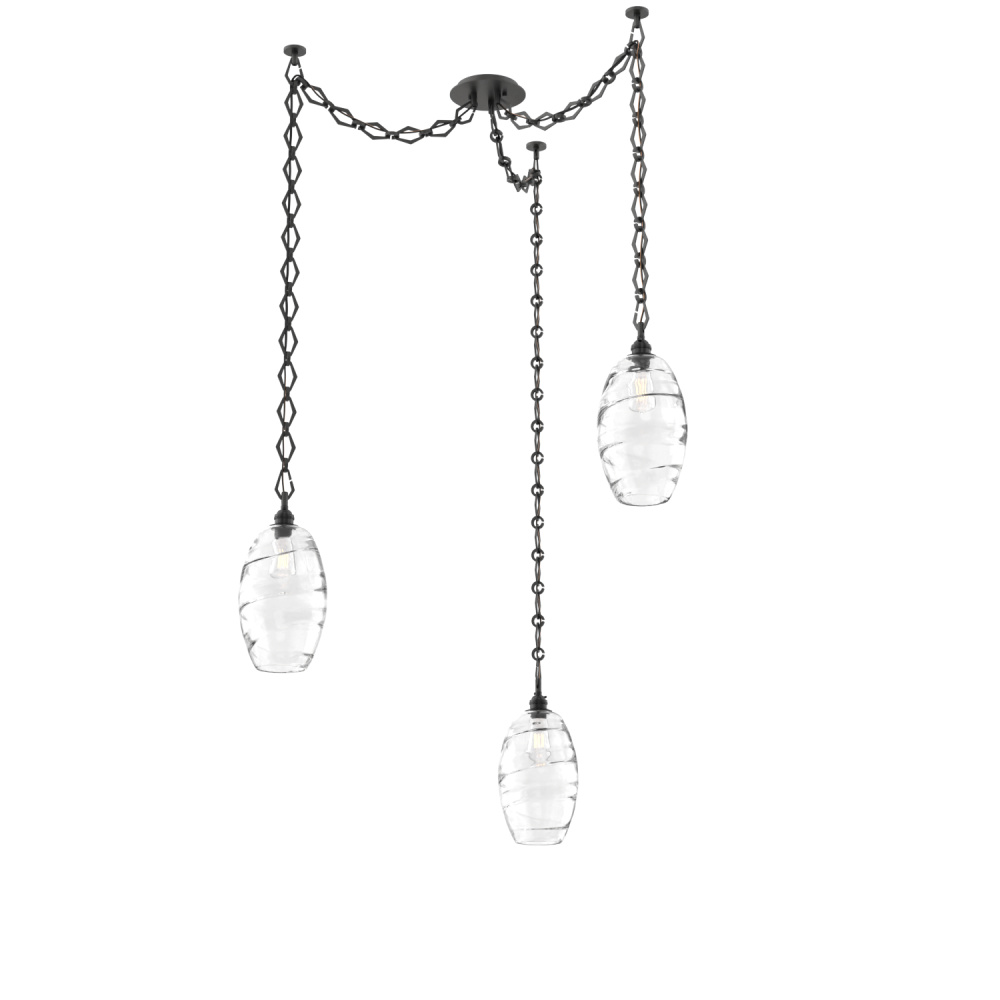 Ellisse Multi Light Pendant Multi Port Canopy Matte Black