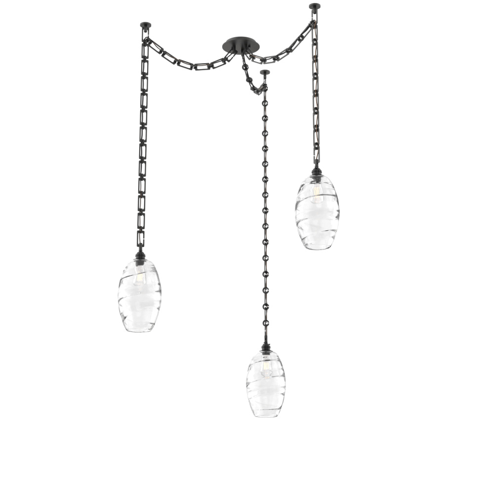 Ellisse Multi Light Pendant Multi Port Canopy Matte Black