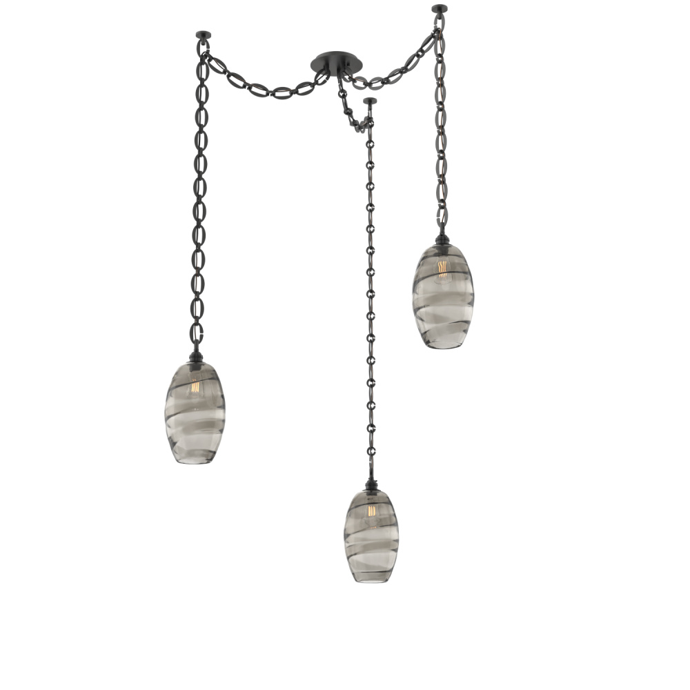 Ellisse Multi Light Pendant Multi Port Canopy Matte Black