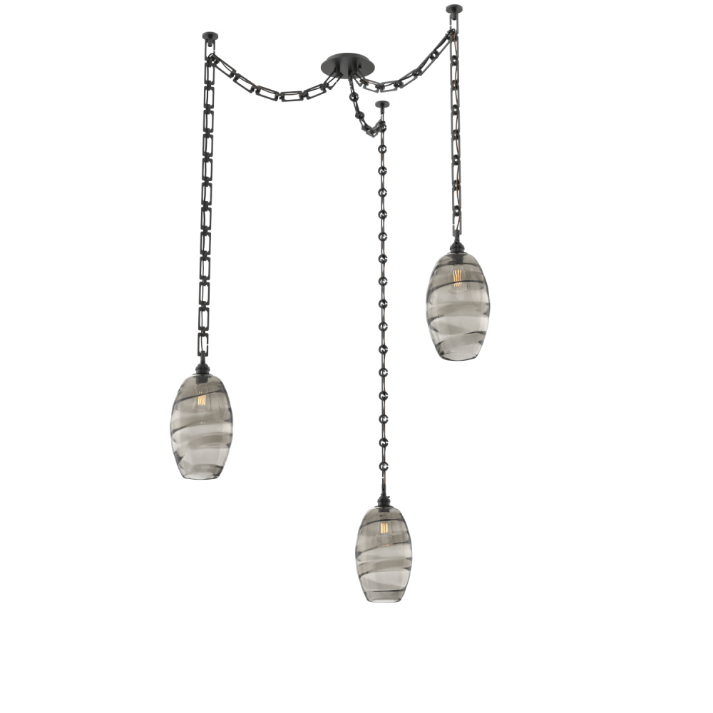 Ellisse Multi Light Pendant Multi Port Canopy Matte Black