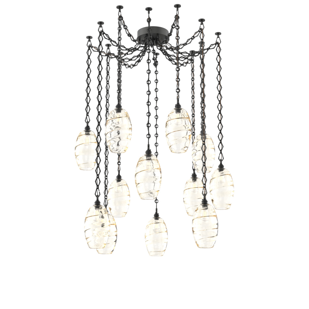 Ellisse Multi Light Pendant Multi Port Canopy Matte Black