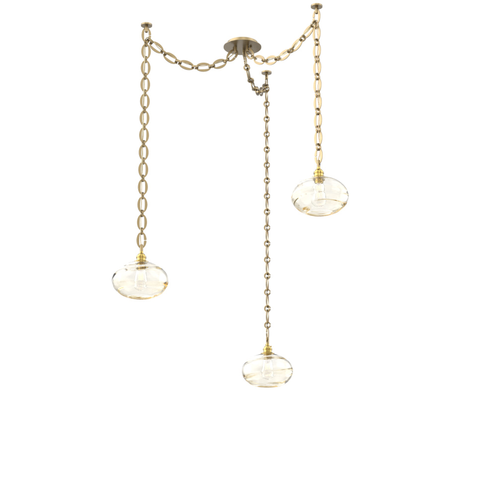 Coppa Multi Light Pendant Multi Port Canopy Gilded Brass