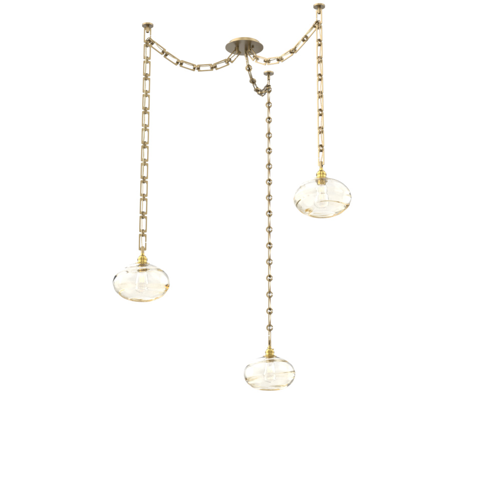 Coppa Multi Light Pendant Multi Port Canopy Gilded Brass