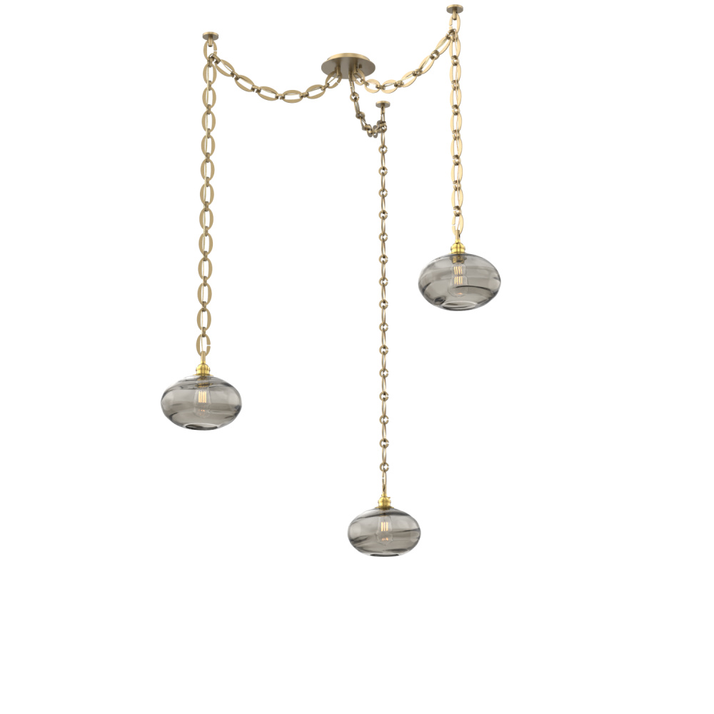 Coppa Multi Light Pendant Multi Port Canopy Gilded Brass