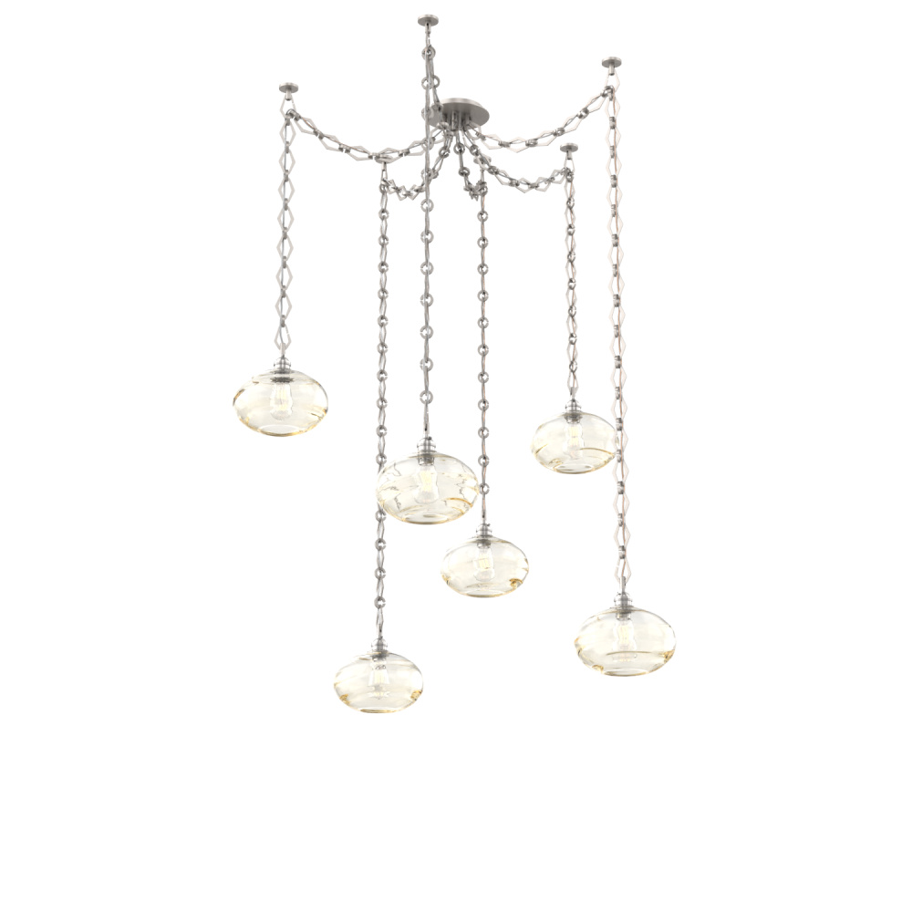Coppa Multi Light Pendant Multi Port Canopy Beige Silver