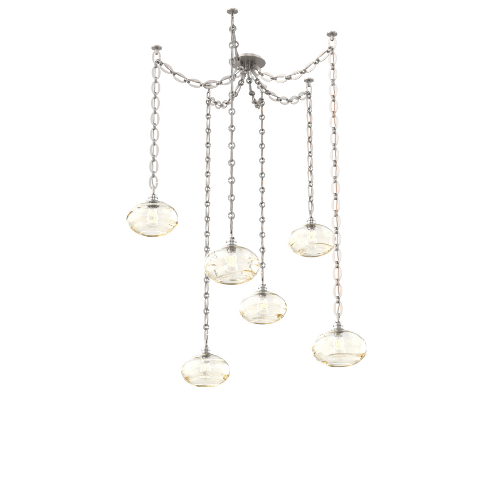Coppa Multi Light Pendant Multi Port Canopy Beige Silver