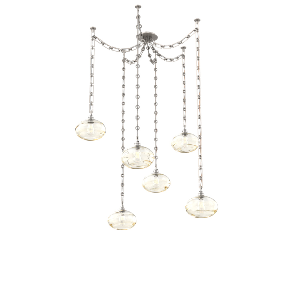 Coppa Multi Light Pendant Multi Port Canopy Beige Silver