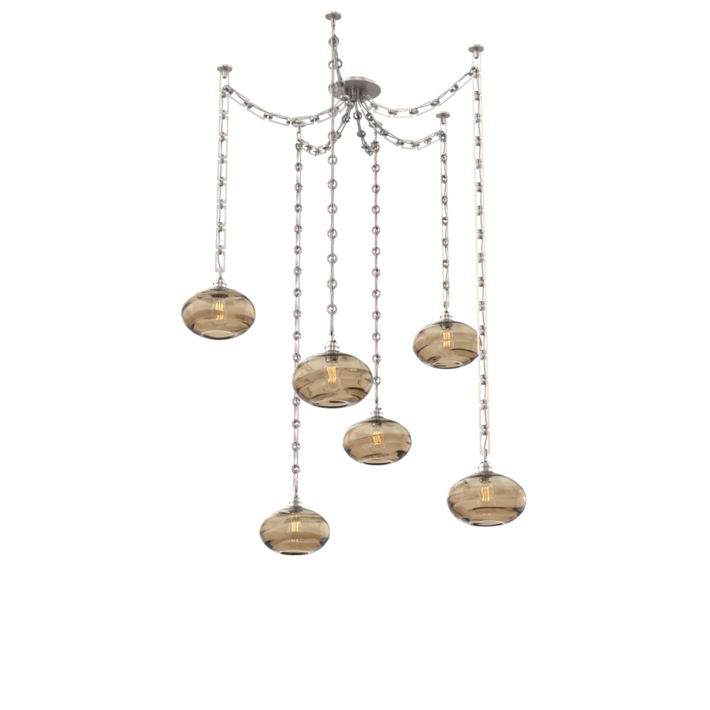 Coppa Multi Light Pendant Multi Port Canopy Beige Silver