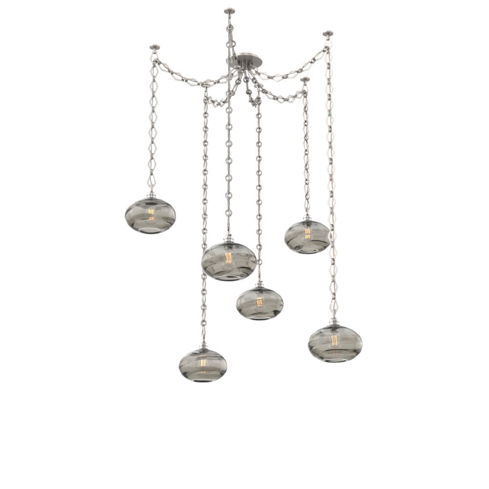 Coppa Multi Light Pendant Multi Port Canopy Beige Silver